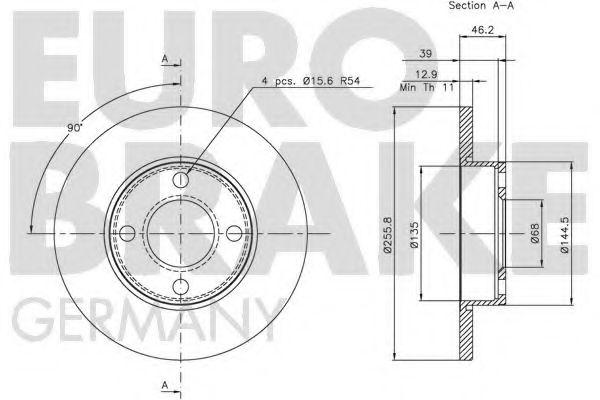 Тормозной диск LUCAS ELECTRICAL DF1521
