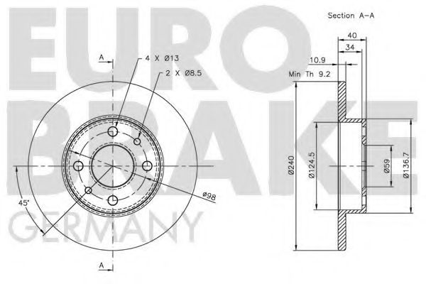 Тормозной диск LUCAS ELECTRICAL DF1745