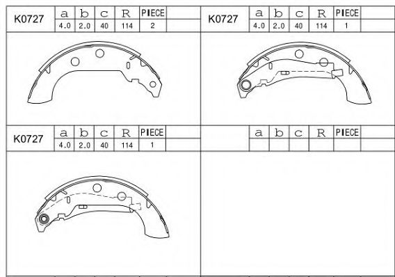 Комплект тормозных колодок ASIMCO K0727