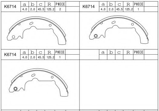 Комплект тормозных колодок ASIMCO K6714