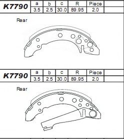 Комплект тормозных колодок ASIMCO K7790