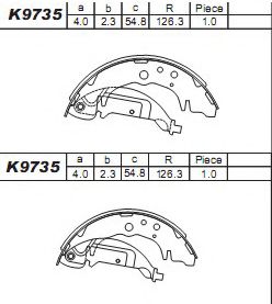 Комплект тормозных колодок ASIMCO K9735