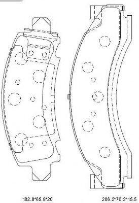 Комплект тормозных колодок, дисковый тормоз ASIMCO KD6319