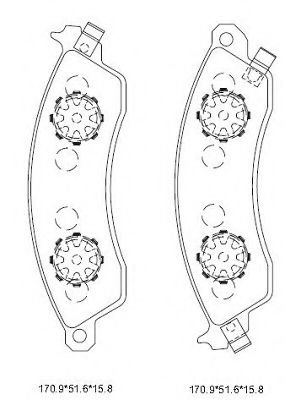 Комплект тормозных колодок, дисковый тормоз ASIMCO KD6756