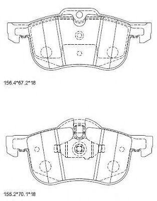 Комплект тормозных колодок, дисковый тормоз ASIMCO KD6792