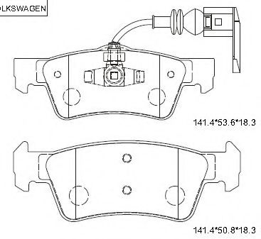 Комплект тормозных колодок, дисковый тормоз ASIMCO KD7532