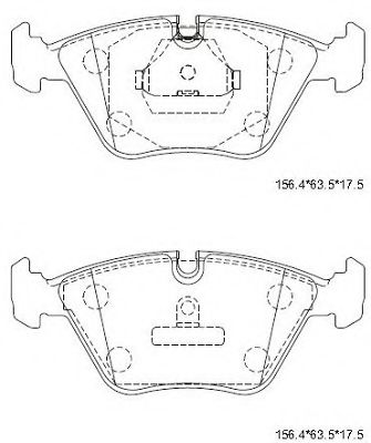 Комплект тормозных колодок, дисковый тормоз ASIMCO KD7717F