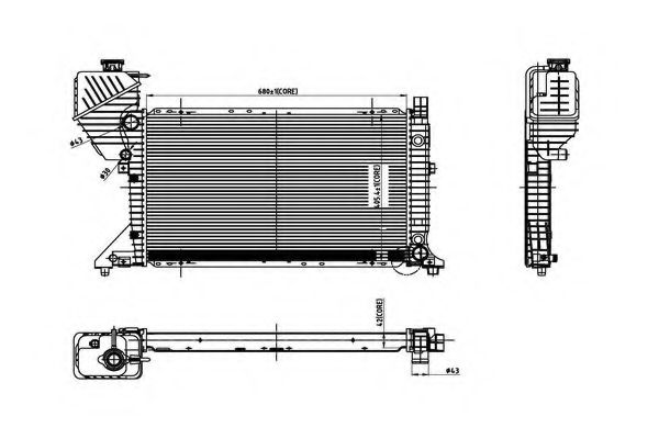 Радиатор, охлаждение двигателя ORDONEZ 2066029