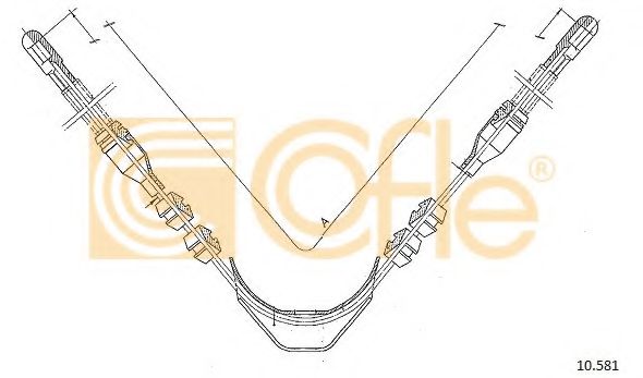 Трос, стояночная тормозная система COFLE 10581