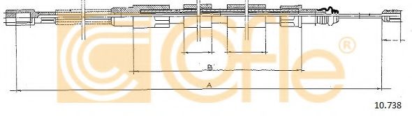 Трос, стояночная тормозная система COFLE 10.738