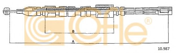 Трос, стояночная тормозная система COFLE 10.987