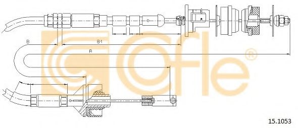 Трос, управление сцеплением COFLE 15.1053
