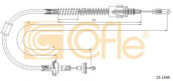 Трос, управление сцеплением COFLE 15.1344