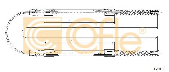 Трос, стояночная тормозная система COFLE 1701.1