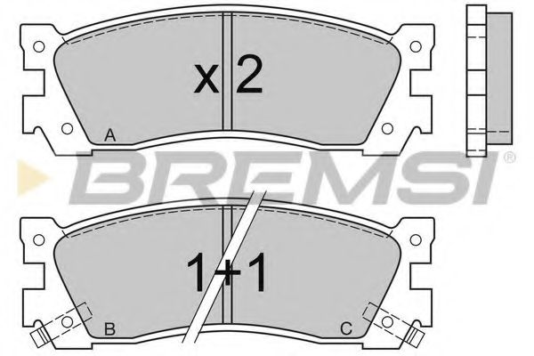 Комплект тормозных колодок, дисковый тормоз BREMSI BP2422
