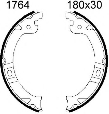 Комплект тормозных колодок, стояночная тормозная система BSF 01764