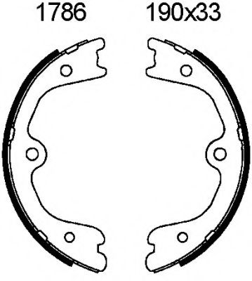 Комплект тормозных колодок, стояночная тормозная система BSF 01786