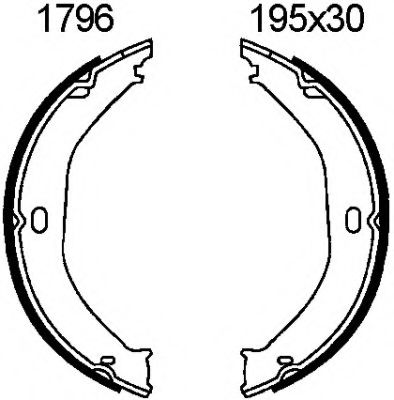 Комплект тормозных колодок, стояночная тормозная система BSF 01796