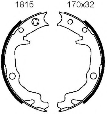 Комплект тормозных колодок, стояночная тормозная система BSF 01815