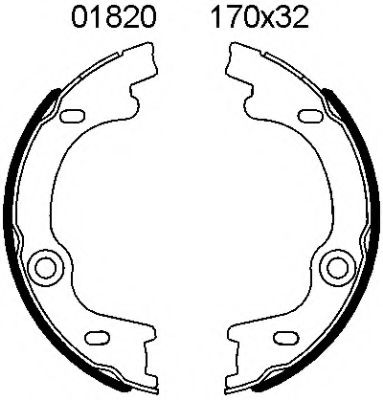 Комплект тормозных колодок, стояночная тормозная система BSF 1820