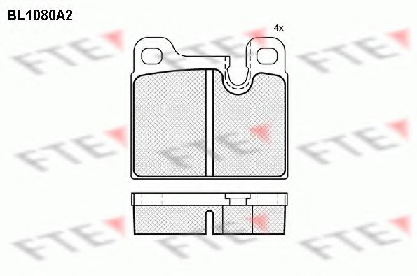 Комплект тормозных колодок, дисковый тормоз FTE BL1080A2