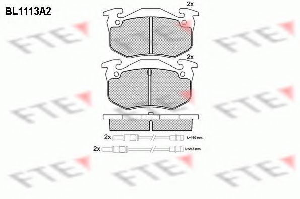 Комплект тормозных колодок, дисковый тормоз FTE BL1113A2