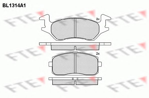 Комплект тормозных колодок, дисковый тормоз FTE BL1314A1