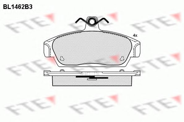 Комплект тормозных колодок, дисковый тормоз FTE BL1462B3