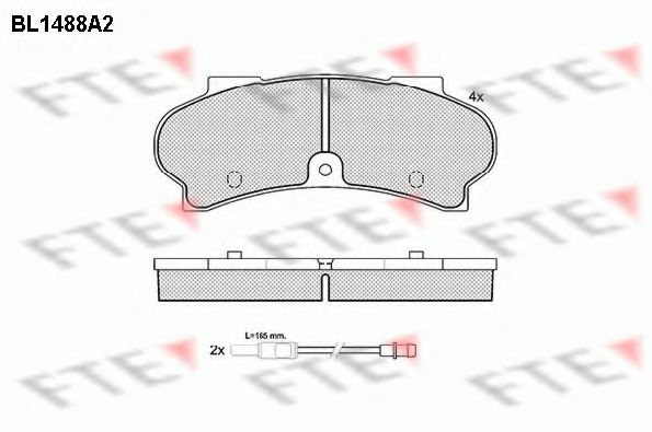 Комплект тормозных колодок, дисковый тормоз FTE BL1488A2