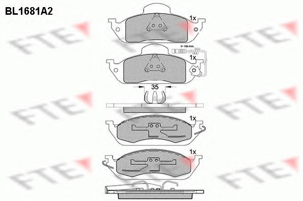 Комплект тормозных колодок, дисковый тормоз FTE BL1681A2