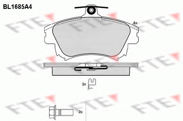 Комплект тормозных колодок, дисковый тормоз FTE BL1685A4