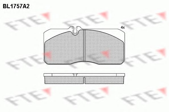 Комплект тормозных колодок, дисковый тормоз FTE BL1757A2