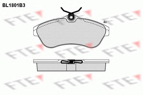 Комплект тормозных колодок, дисковый тормоз FTE BL1801B3