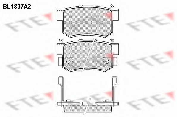 Комплект тормозных колодок, дисковый тормоз FTE BL1807A2