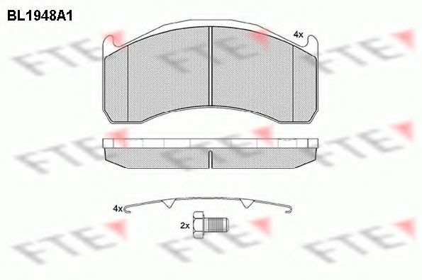 Комплект тормозных колодок, дисковый тормоз FTE BL1948A1