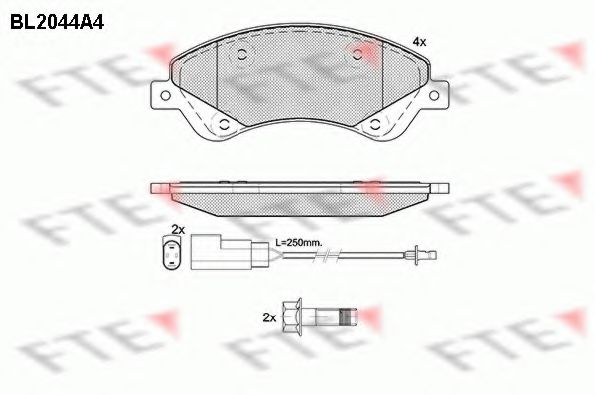 Комплект тормозных колодок, дисковый тормоз FTE BL2044A4