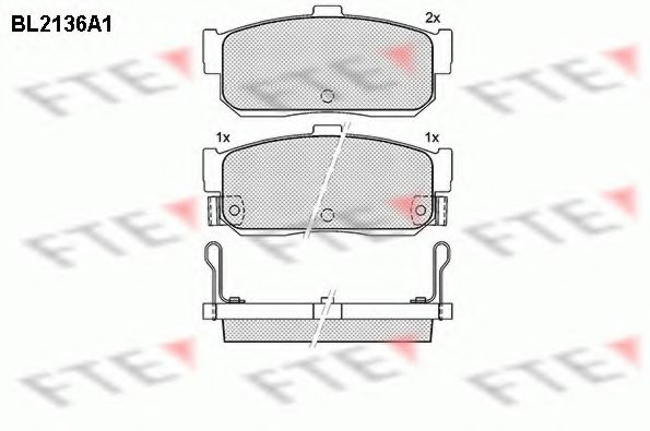 Комплект тормозных колодок, дисковый тормоз FTE BL2136A1