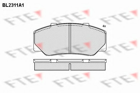 Комплект тормозных колодок, дисковый тормоз FTE BL2311A1