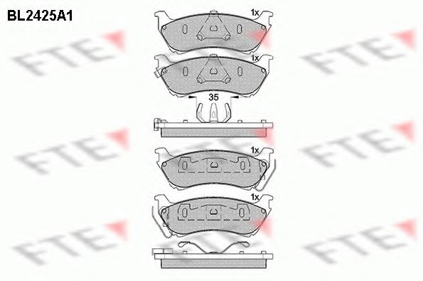 Комплект тормозных колодок, дисковый тормоз FTE BL2425A1