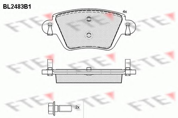 Комплект тормозных колодок, дисковый тормоз FTE BL2483B1