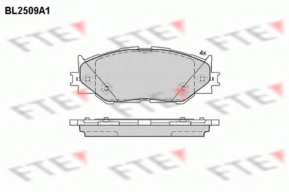 Комплект тормозных колодок, дисковый тормоз FTE BL2509A1