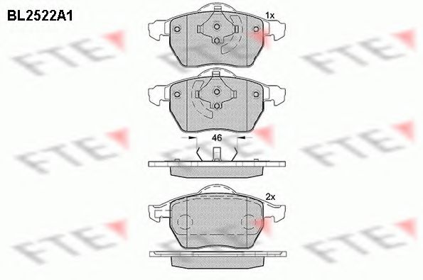 Комплект тормозных колодок, дисковый тормоз FTE BL2522A1