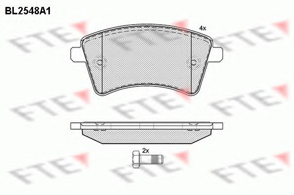 Комплект тормозных колодок, дисковый тормоз FTE BL2548A1