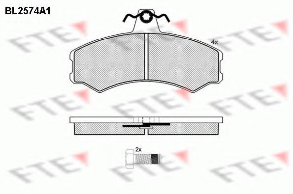 Комплект тормозных колодок, дисковый тормоз FTE BL2574A1