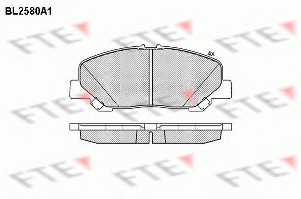 Комплект тормозных колодок, дисковый тормоз FTE BL2580A1