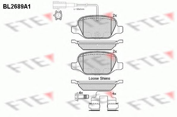 Комплект тормозных колодок, дисковый тормоз FTE BL2689A1