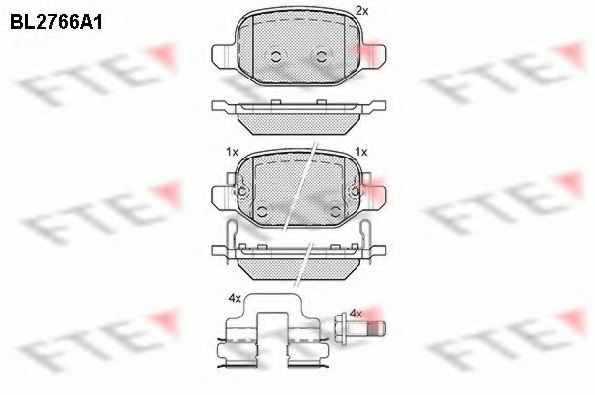 Комплект тормозных колодок, дисковый тормоз FTE BL2766A1