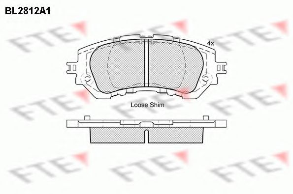 Комплект тормозных колодок, дисковый тормоз FTE BL2812A1