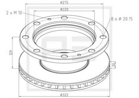 Тормозной диск PE Automotive 026.655-10A