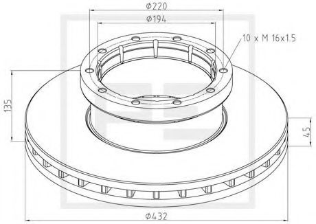 Тормозной диск PE Automotive 056.103-00A